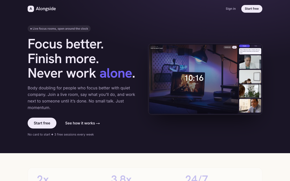 Alongside — Finish more. Never work alone.