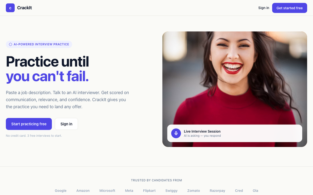 CrackIt Coach — Practice until you cannot fail.